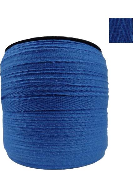 Balıksırtı Desenli Pamuklu Ekstrafor Şerit Mavi Renk 1 cm En 200 M Dar Dokuma Hobi Dikiş Malzemesi Mont ve Kaban Kenarı