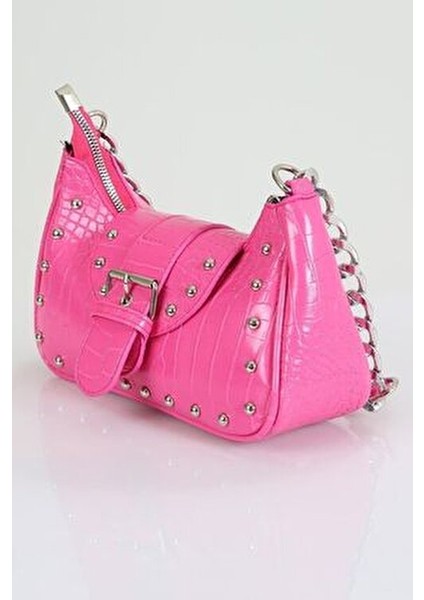 Bony Zımbalı Timsah Desenli Pembe Kol Çantası modelleri