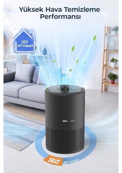 SAP-5508 Akıllı H13 Hepa Filtreli Wifi Özellikli Akıllı Hava Temizleyici indirimleri