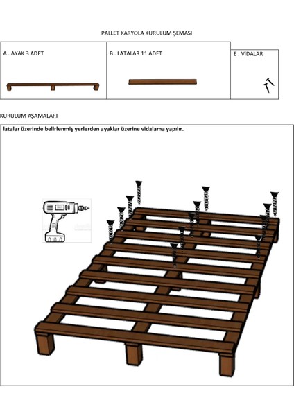 Ahşap Platform Karyola Ceviz Renk 160 x 200 cm indirimleri