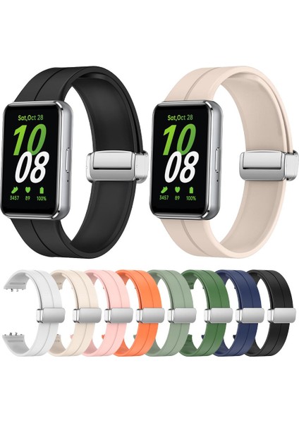 Samsung Galaxy Fit 3 Için Gümüş Tokalı Silikon Kayış (Yurt Dışından) fiyatları