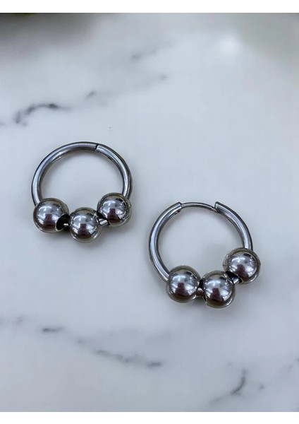 Silver Orbit Çelik Küpe