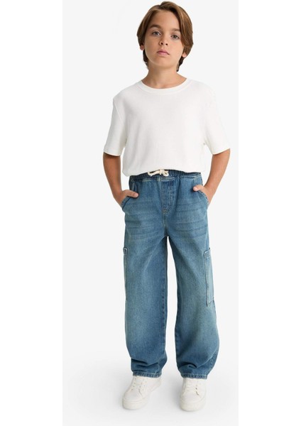 Erkek Çocuk Barrel Fit Düz Paça Jean Pantolon G1652A825AU modelleri