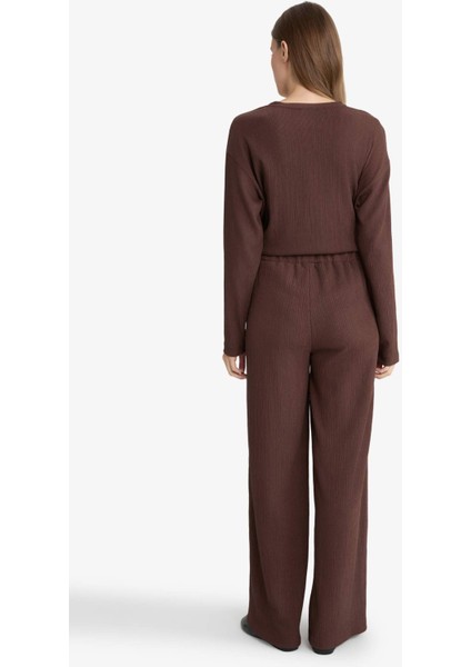 Straight Fit Düz Paça Bürümcük Pantolon