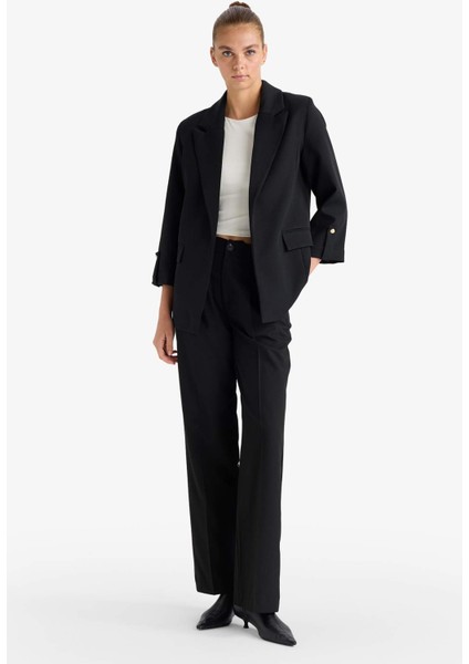 Loose Fit Ceket Yaka Basic Blazer Ceket C3215AX25AU fiyatları