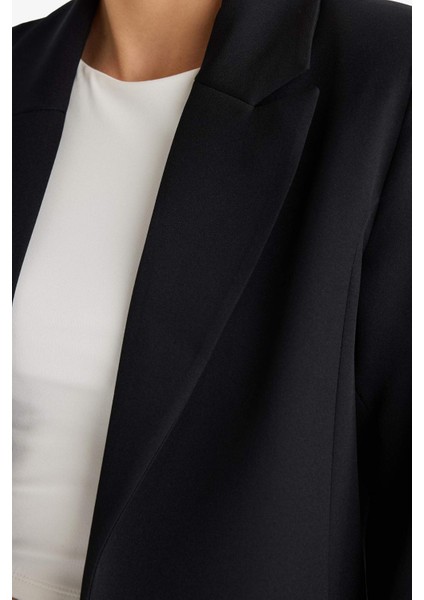 Loose Fit Ceket Yaka Basic Blazer Ceket C3215AX25AU indirimleri