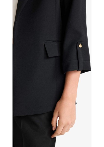 Loose Fit Ceket Yaka Basic Blazer Ceket C3215AX25AU
