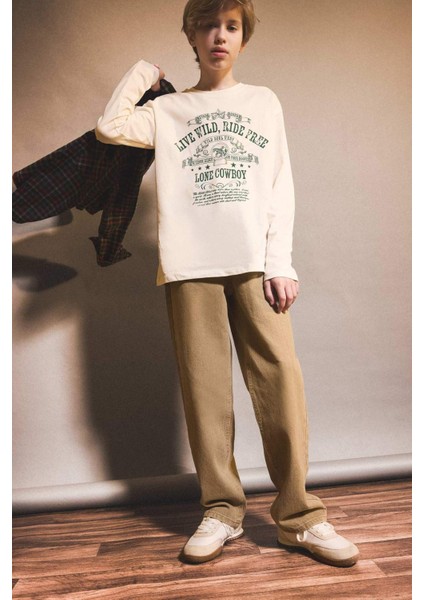 Erkek Çocuk Bisiklet Yaka Baskılı Uzun Kollu Tişört G1817A825AU fiyatları