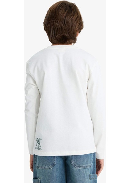 Erkek Çocuk Bisiklet Yaka Baskılı Uzun Kollu Tişört G1817A825AU