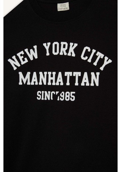 Erkek Çocuk Bisiklet Yaka Baskılı Uzun Kollu Tişört E9514A825AU