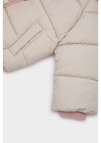 Kız Bebek Kapüşonlu Fermuarlı Çok Renkli Çıtçıtlı Fermuarlı Şişme Mont C5312A525AU fırsatları