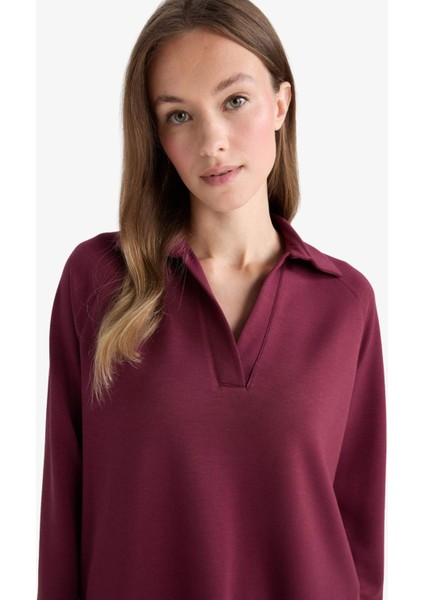 Regular Fit Kayık Yaka Uzun Kollu Tunik F9615AX25AU