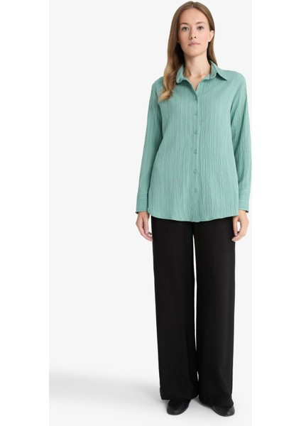 Regular Fit Krinkıl Kumaş Pantolon F9921AX25AU