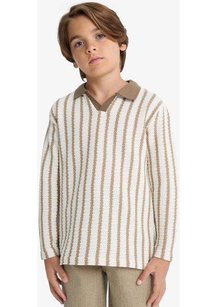 Erkek Çocuk Polo Yaka Çizgili Sweatshirt G2664A825AU modelleri