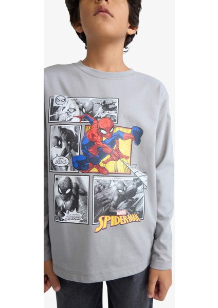 Erkek Çocuk Marvel Games Spiderman Bisiklet Yaka Uzun Kollu Tişört F4813A825AU indirimleri
