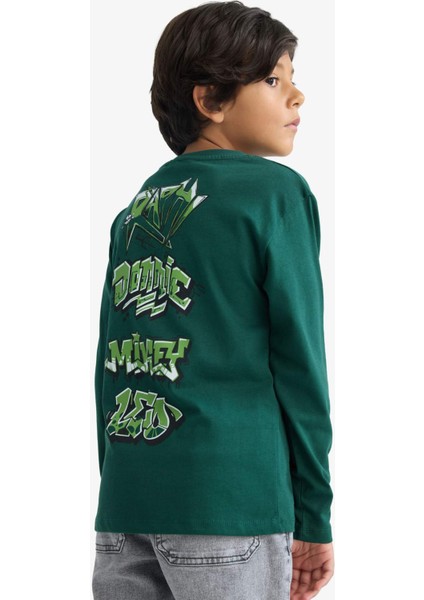 Erkek Çocuk Teenage Mutant Ninja Turtles:Mutant Mayhem Bisiklet Yaka Sırt Baskılı Uzun Kollu Tişört F4822A825AU