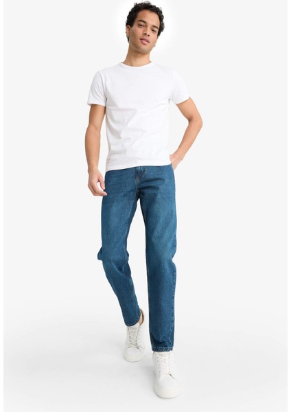 Slim Tapered Fit Dar Kalıp Normal Bel Daralan Paça Jean Pantolon G1307AX25AU fiyatları