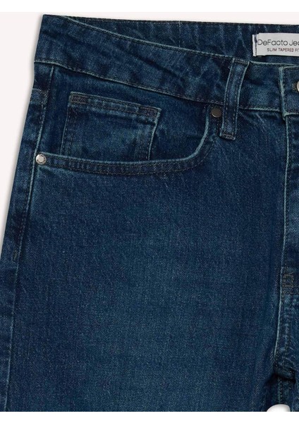 Slim Tapered Fit Dar Kalıp Normal Bel Daralan Paça Jean Pantolon G1307AX25AU