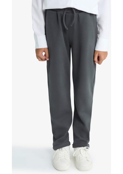 Erkek Çocuk Beli Lastikli Düz Paça Pike Eşofman Altı fırsatları