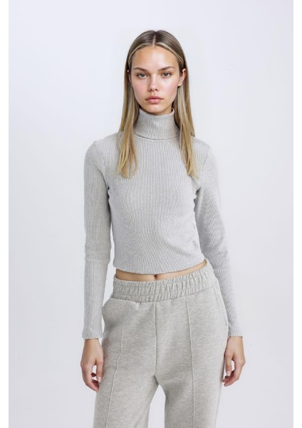 Fitted Balıkçı Yaka Fitilli Kaşkorse Basic Düz Uzun Kollu Tişört D8798AX24AU fırsatları