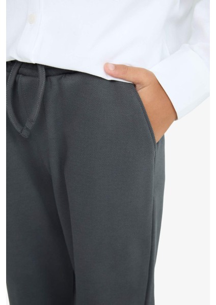 Erkek Çocuk Beli Lastikli Düz Paça Pike Eşofman Altı indirimleri