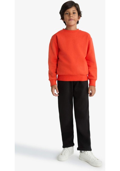 Erkek Çocuk Beli Lastikli Düz Paça Pike Eşofman Altı G1360A825AU