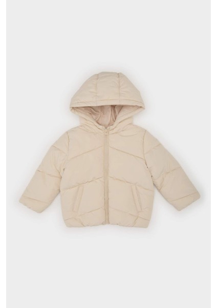 Kız Bebek Rüzgar Geçirmez Su Geçirmez Kapüşonlu Fermuarlı Cepli Şişme Mont E7360A525AU fiyatları