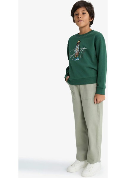 Erkek Çocuk Loose Fit Standart Paça Gabardin Pantolon