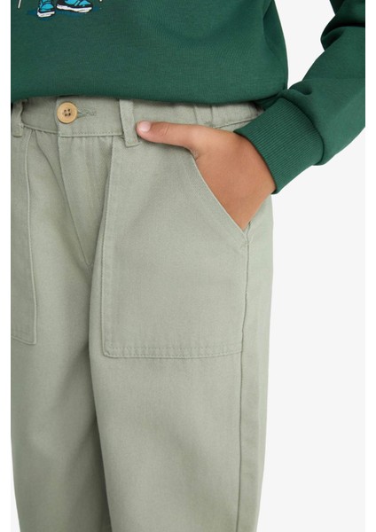 Erkek Çocuk Loose Fit Standart Paça Gabardin Pantolon