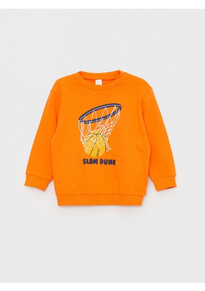 Lcw Baby Turuncu Bisiklet Yaka Uzun Kollu Baskılı Erkek Bebek Sweatshirt ve Pantolon 2'li Takım fiyatları