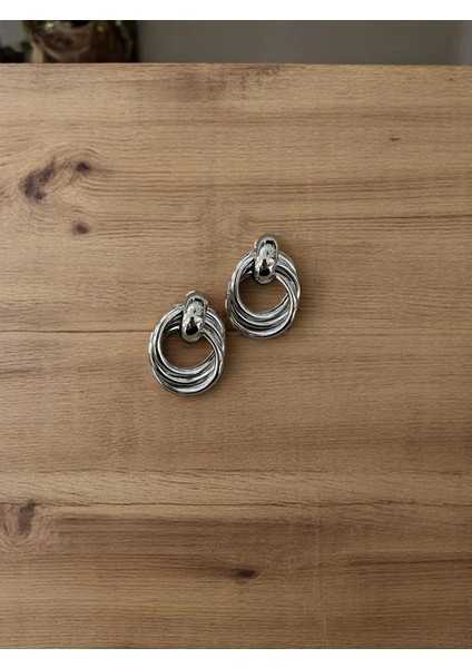 Silver Knot Çelik Küpe