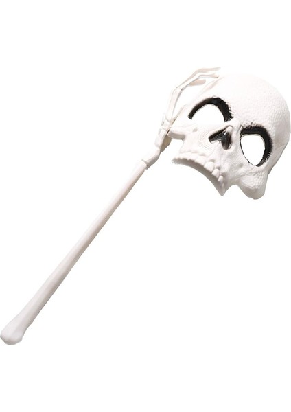 Halloween Iskelet Beyaz El Tutmalı Kurukafa Kafatası Maskesi Sopalı 1 Adet modelleri