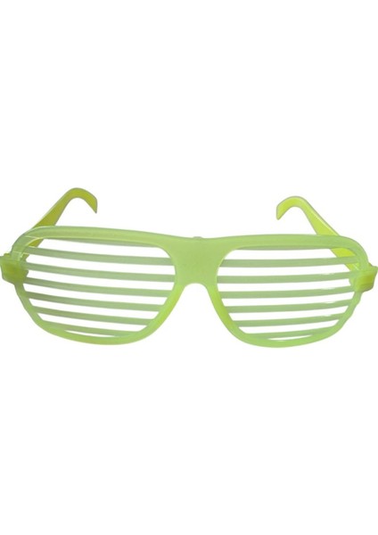 Camsız Fosforlu Shutter Sarı Renk Panjur Gözlük 1 Adet Glow Retro