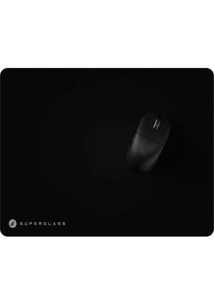 HM20 Superglass Kaymaz Taban 5mm Temperli 42X33 Cam Siyah Mousepad