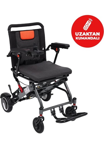 Jetty Hafif Akülü Tekerlekli Sandalye | Katlanabilir Uzaktan Kumandalı Alüminyum Gövde JT-308