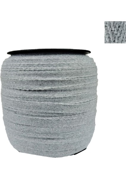 Hobi Dikiş Malzemesi Gri Pamuklu Ekstrafor Şerit 1 cm En 200 M Dar Dokuma Balıksırtı Mont ve Kaban Kenarı Kullanımı