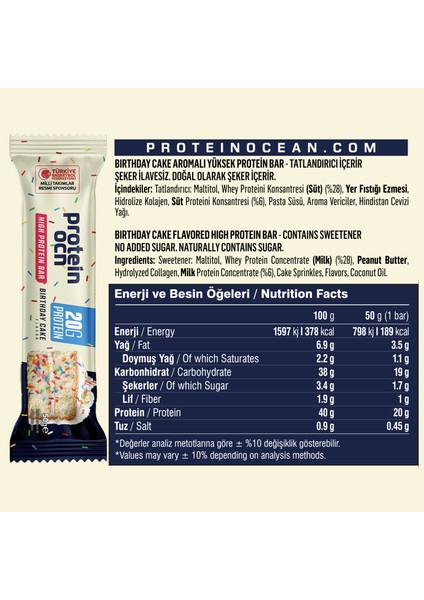 Protein Bar - Birthday Cake Aromalı - 50G x 8 Adet fiyatları