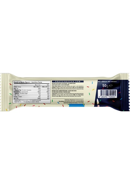 Protein Bar - Birthday Cake Aromalı - 50G x 8 Adet modelleri