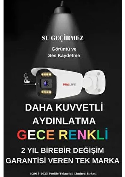 3 Lü Sesli Güvenlik Kamerası 5 Mp Gece Renkli Yüz ve Araç Tanımalı Full Hd Kamera Sistemi fiyatları