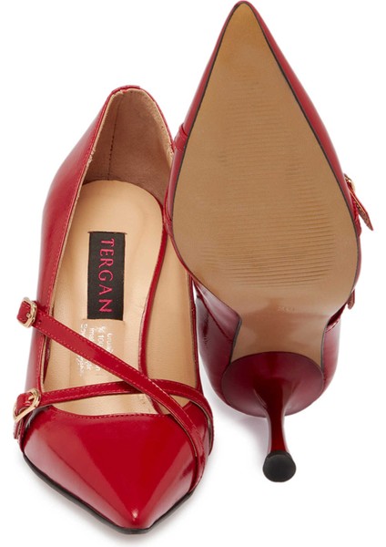 Kırmızı Hakiki Rugan Deri Kadın Stiletto - K24S1AY67513-D02 fırsatları