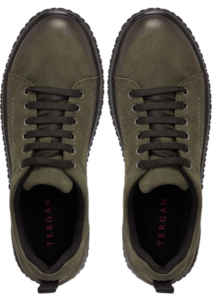 Haki Hakiki Nubuk Deri Kadın Sneaker - K24S1AY67657-G98 indirimleri