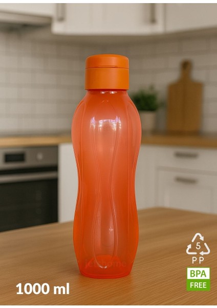 2’li Pp-5 Su Şişesi Seti – 1000 ml Sızdırmaz Matara, Bpa Free, Ev-Iş-Spor Için Mavi-Turuncu modelleri