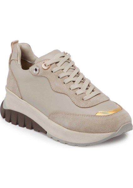 Gri Hakiki Deri Kadın Sneaker - K24S1AY67537-B43