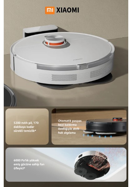 6000PA Soniktitreşimle Olağanüstü Temizlik Yeni Nesil Lds Lazer Navigasyon Sistem Robot Süpürge S20+