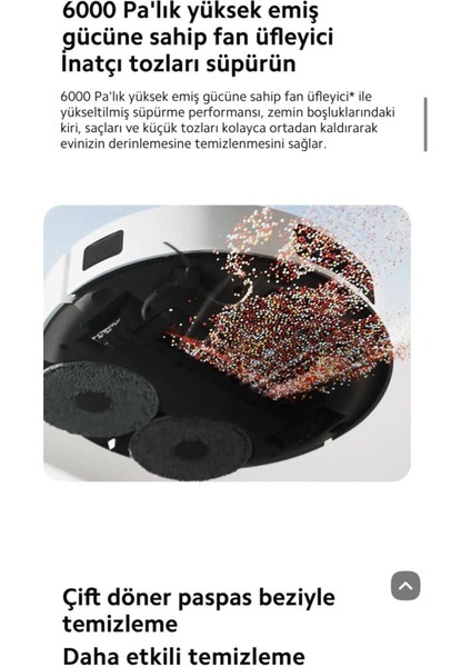 Akıllı Robot Süpürge Halı Tanıma ve Mop Kaldırma Özelliği 6000PA Yüksek Çekim Gücü S20PLUS