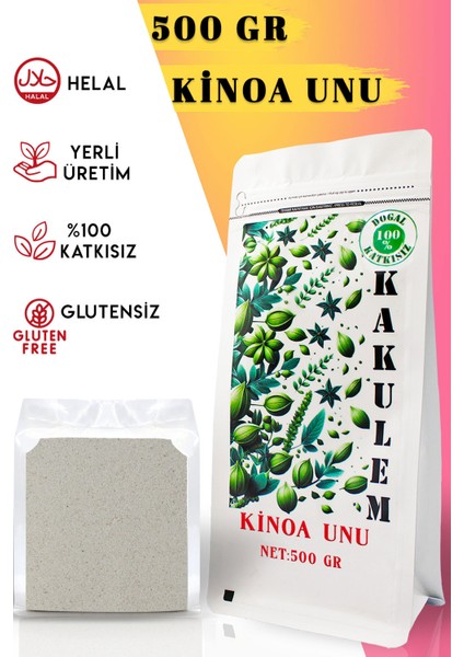 Glutensiz Sertifikalı Beyaz Kinoa Unu Tozu 500 gr