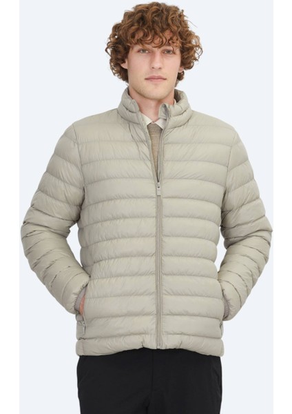 Vizon Regular Fit Dik Yaka Casual Dokuma Mont