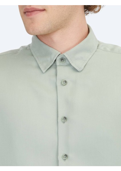 Mint Regular Fit Dokuma Casual Gömlek indirimleri