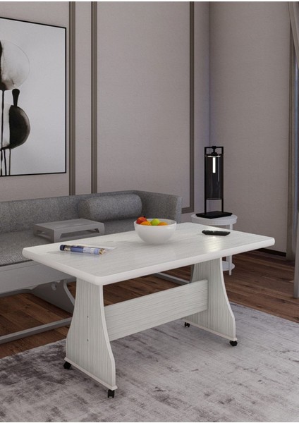 Tekerlekli Mdf Masa %100 Mdf Salon Orta Sehpa