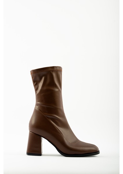 Pensa Kısa Topuklu Streç Bot- Kahverengi
